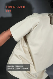 Unisex Solid Crew Neck Oversized Tee – Sand