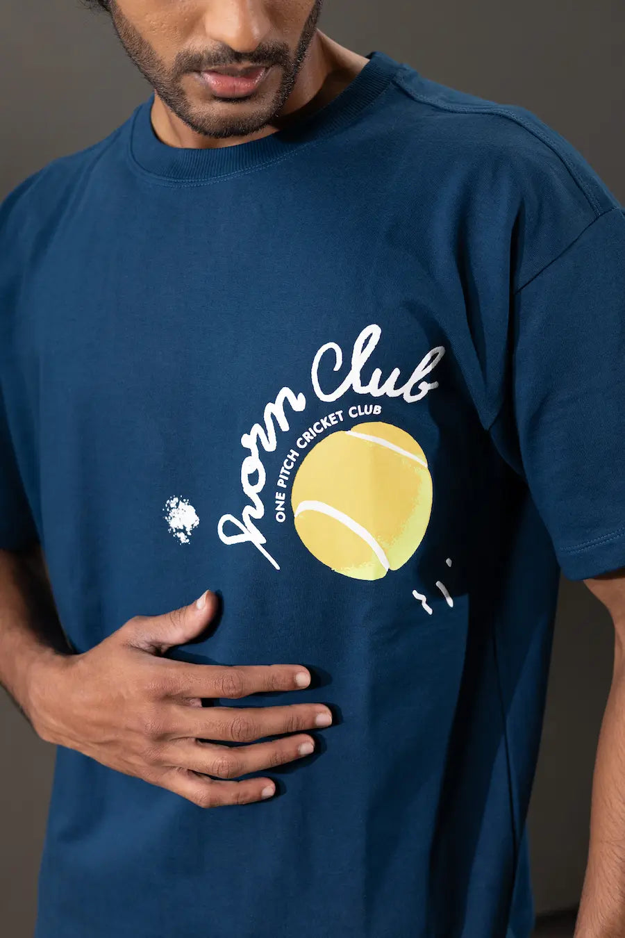 One Pitch Cricket Club Oversized T-Shirt | Indian Streetwear by Horn Club
