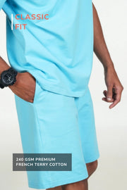 Unisex Relaxed Fit Shorts – Ice Blue