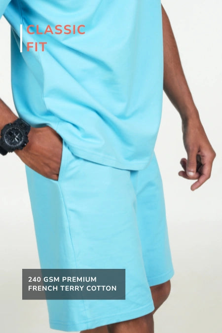 Unisex Relaxed Fit Shorts – Ice Blue