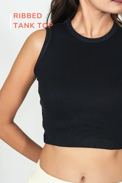 Ribbed Tank Top – Black