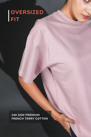 Unisex Solid Crew Neck Oversized Tee – Onion Pink
