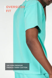 Unisex Solid Crew Neck Oversized Tee – Mint