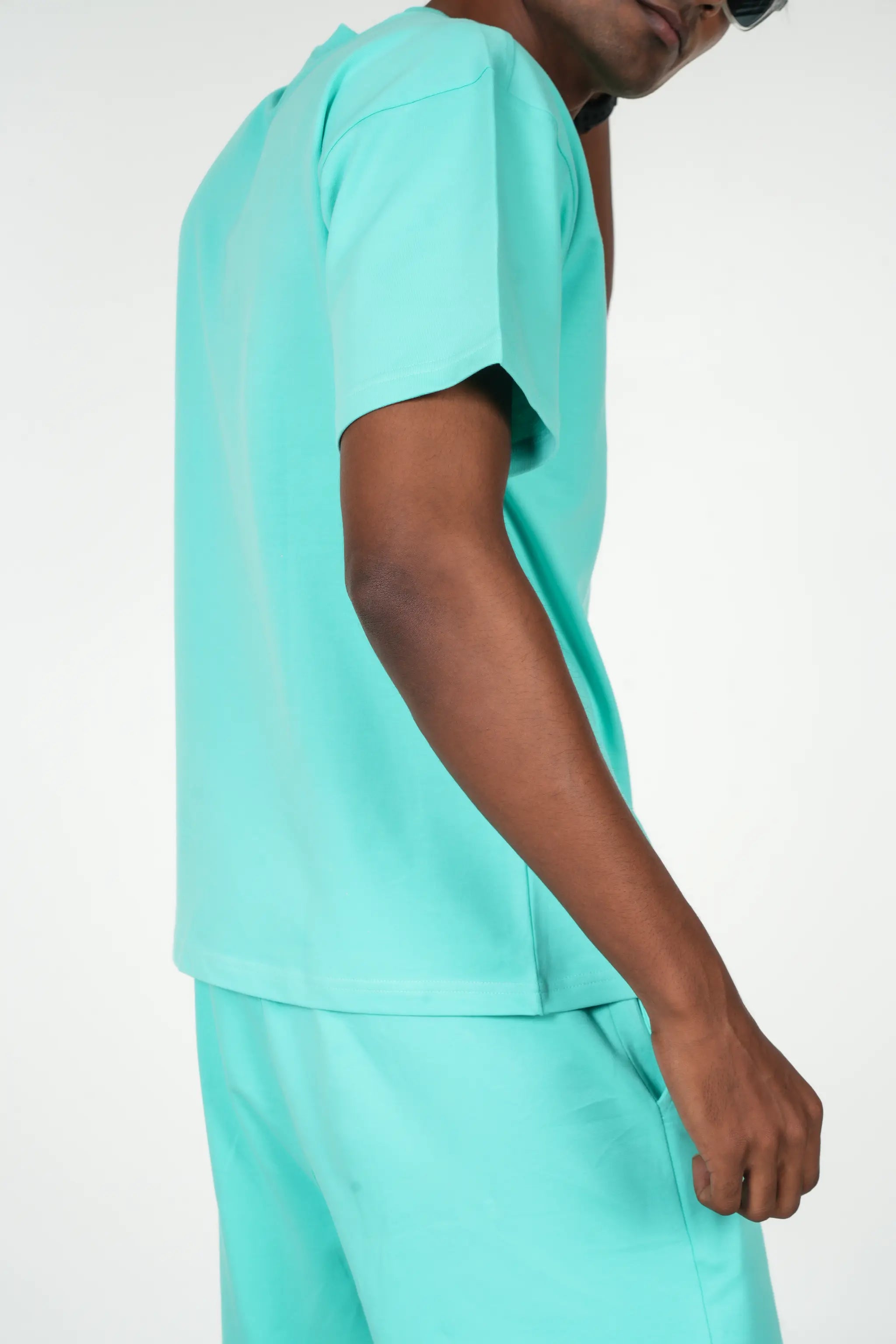 Solid Crew Neck Oversized Tee – Mint