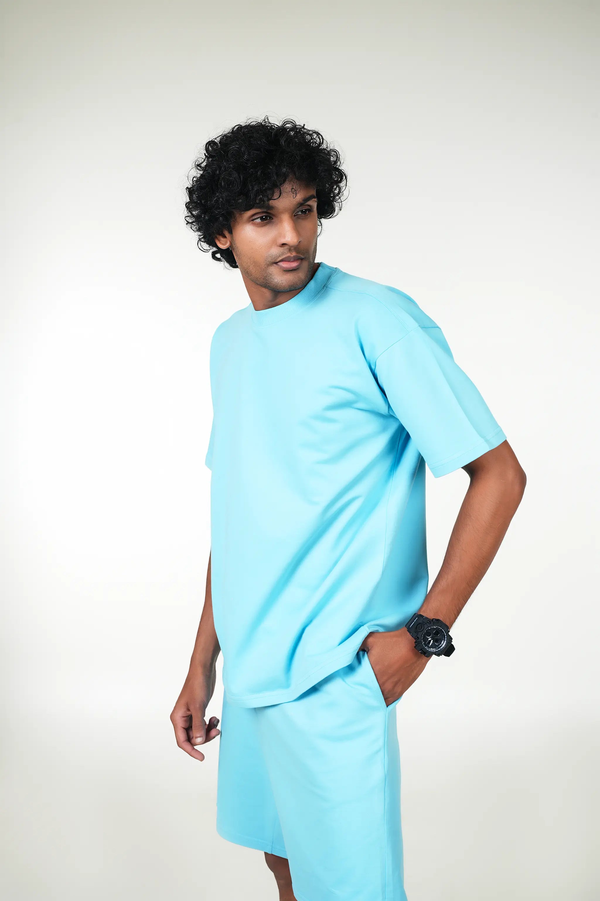 Relaxed Fit Shorts – Ice Blue