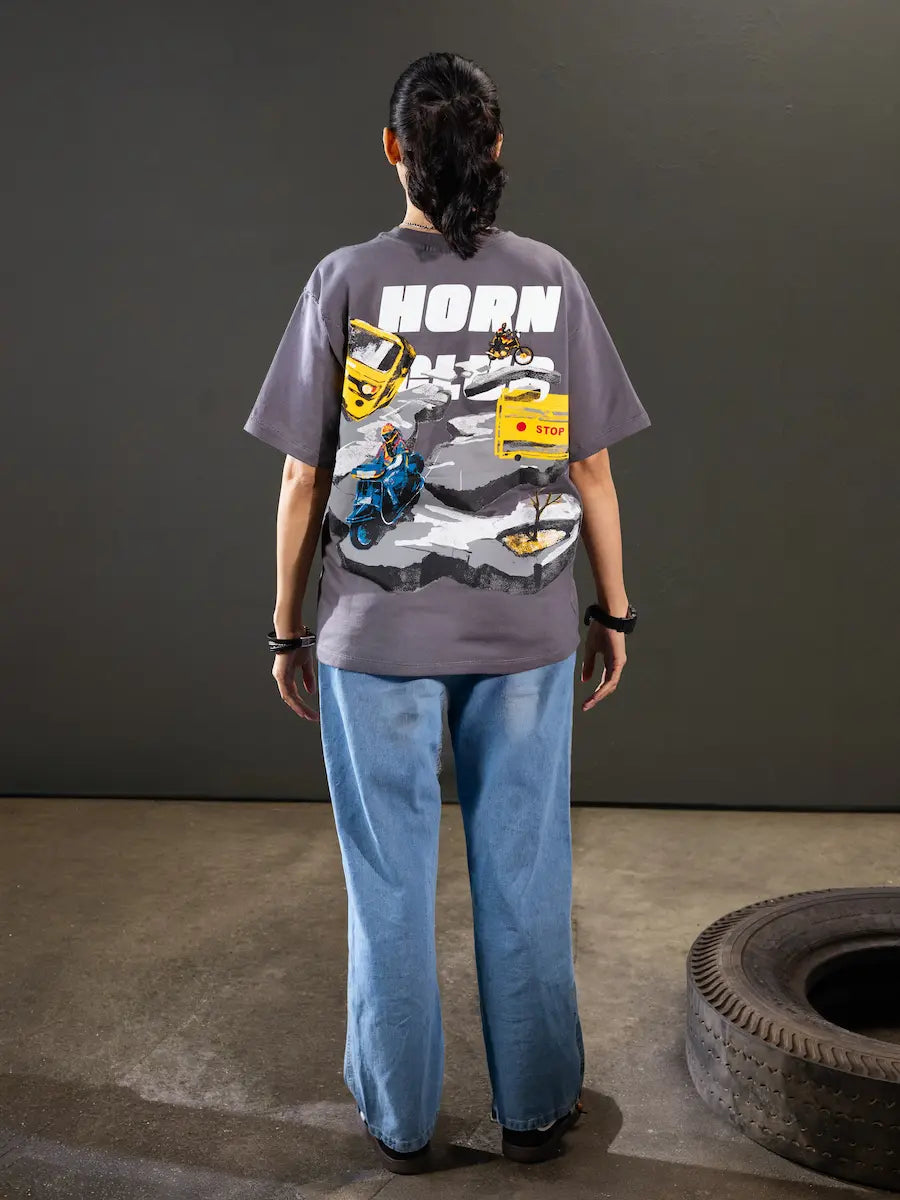 Pothole Oversized T-Shirt | Indian Streetwear by Horn Club