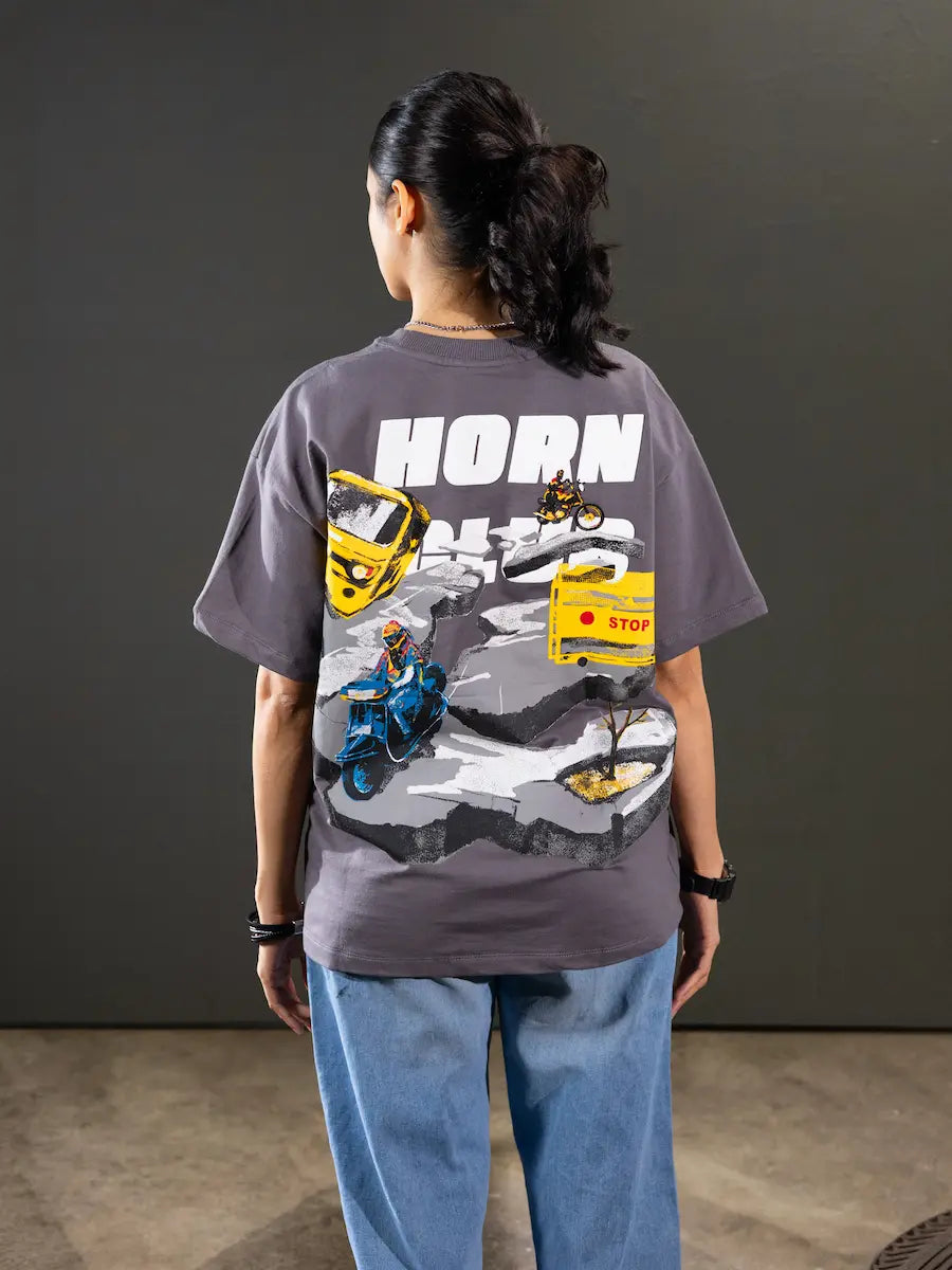Pothole Oversized T-Shirt | Indian Streetwear by Horn Club