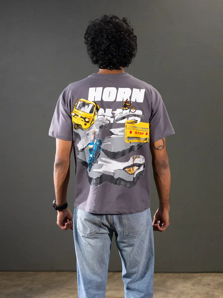 Pothole Oversized T-Shirt | Indian Streetwear by Horn Club
